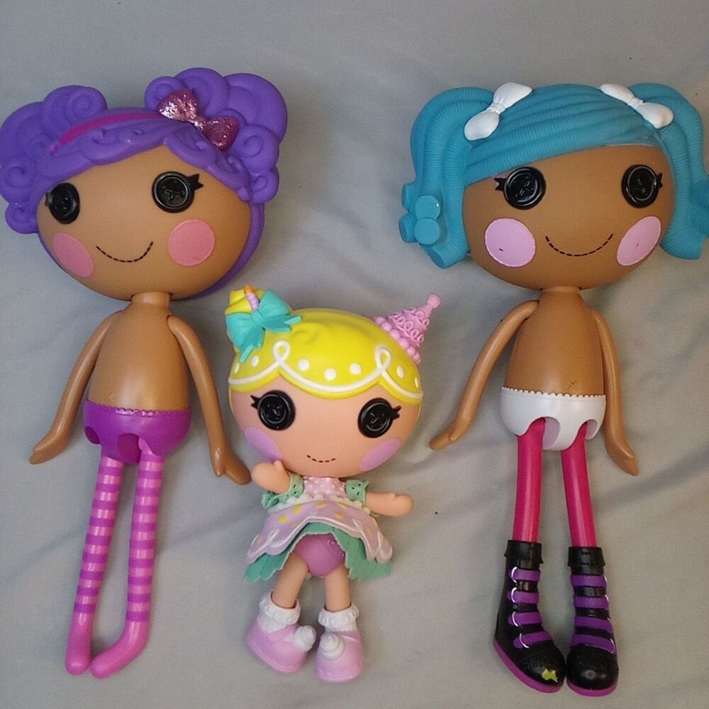 Lalaloopsy Doll Lot Mittens Fluffnstuff Storm E Sky Slice O Cake Figures Set
